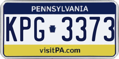 PA license plate KPG3373