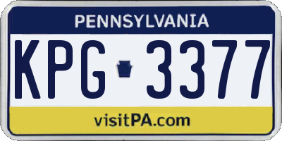 PA license plate KPG3377