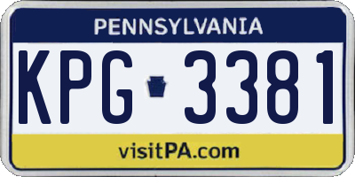 PA license plate KPG3381