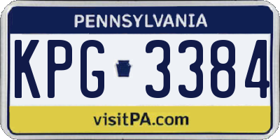 PA license plate KPG3384
