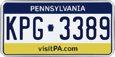 PA license plate KPG3389