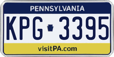 PA license plate KPG3395