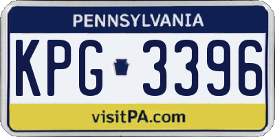 PA license plate KPG3396