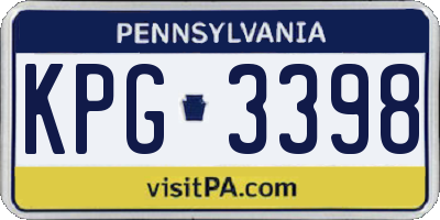 PA license plate KPG3398