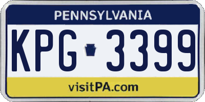 PA license plate KPG3399
