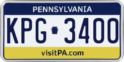PA license plate KPG3400