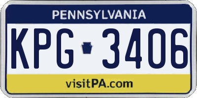 PA license plate KPG3406