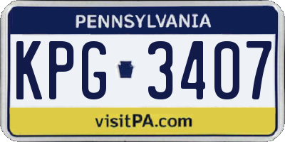 PA license plate KPG3407