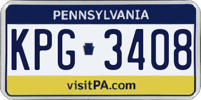 PA license plate KPG3408
