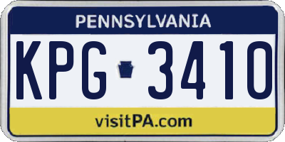 PA license plate KPG3410