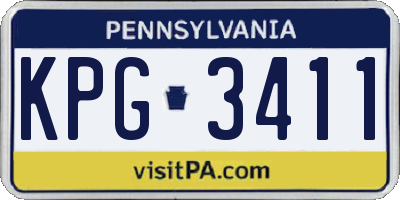 PA license plate KPG3411