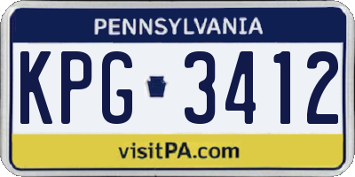 PA license plate KPG3412