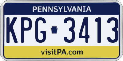 PA license plate KPG3413