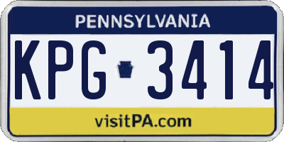 PA license plate KPG3414