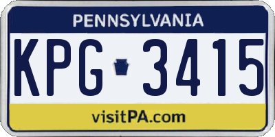 PA license plate KPG3415