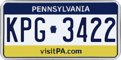 PA license plate KPG3422