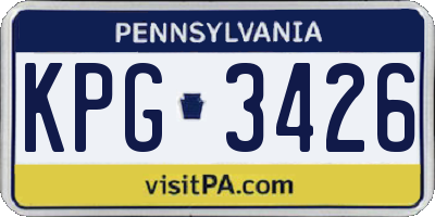 PA license plate KPG3426