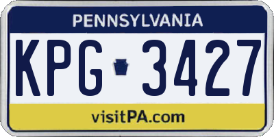 PA license plate KPG3427