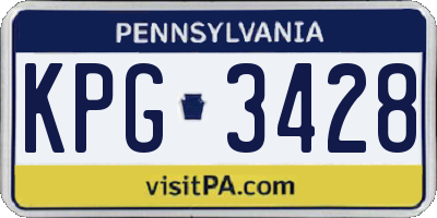 PA license plate KPG3428