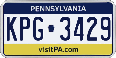 PA license plate KPG3429