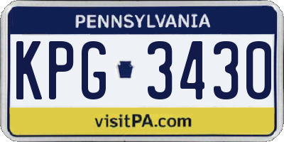 PA license plate KPG3430