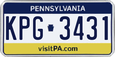 PA license plate KPG3431