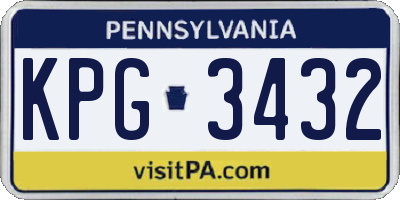 PA license plate KPG3432
