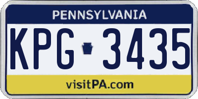 PA license plate KPG3435