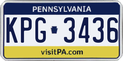 PA license plate KPG3436