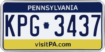 PA license plate KPG3437