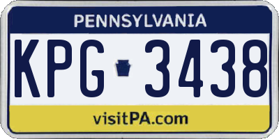 PA license plate KPG3438
