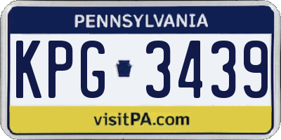 PA license plate KPG3439