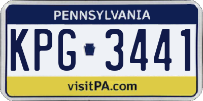 PA license plate KPG3441