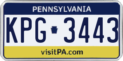 PA license plate KPG3443