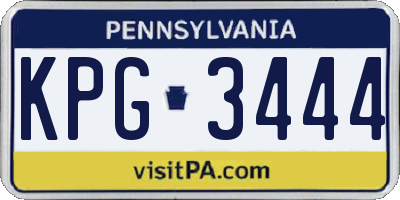 PA license plate KPG3444