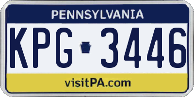 PA license plate KPG3446