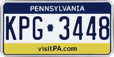 PA license plate KPG3448