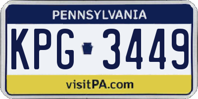 PA license plate KPG3449