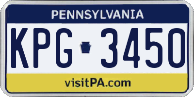 PA license plate KPG3450
