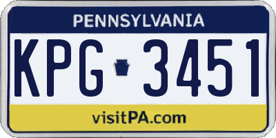 PA license plate KPG3451