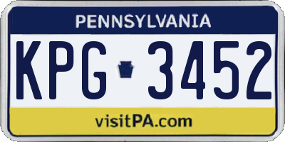 PA license plate KPG3452