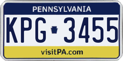 PA license plate KPG3455