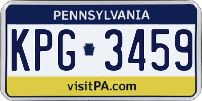 PA license plate KPG3459
