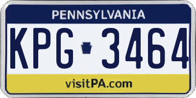 PA license plate KPG3464