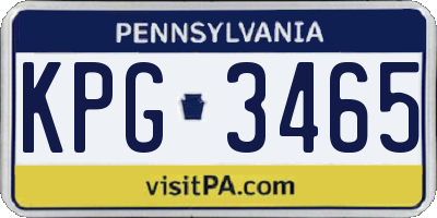 PA license plate KPG3465