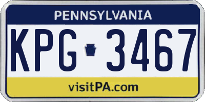 PA license plate KPG3467