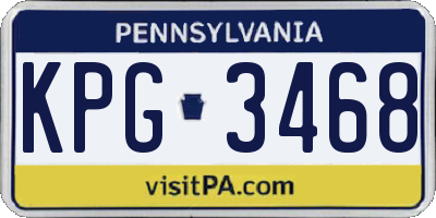 PA license plate KPG3468