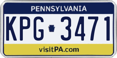 PA license plate KPG3471