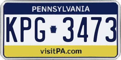 PA license plate KPG3473