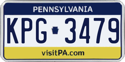 PA license plate KPG3479